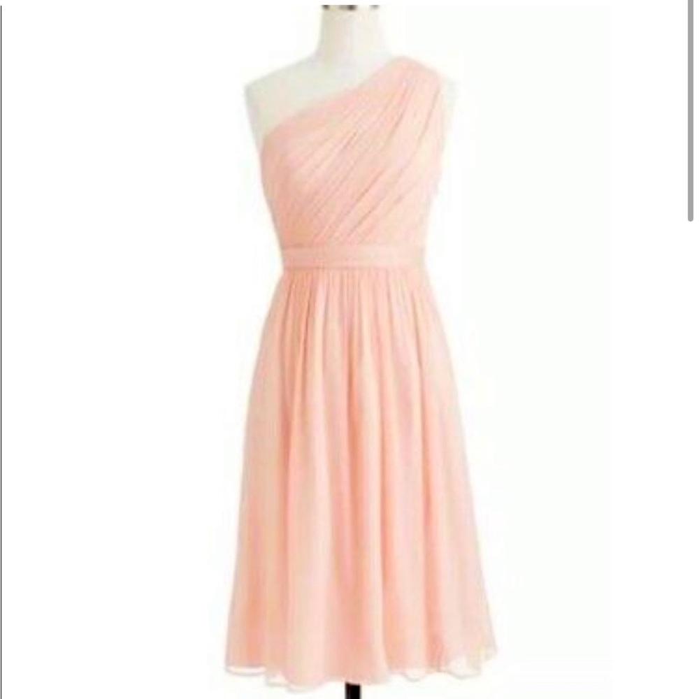 J.Crew Bridal Kylie One Shoulder Chiffon Dress